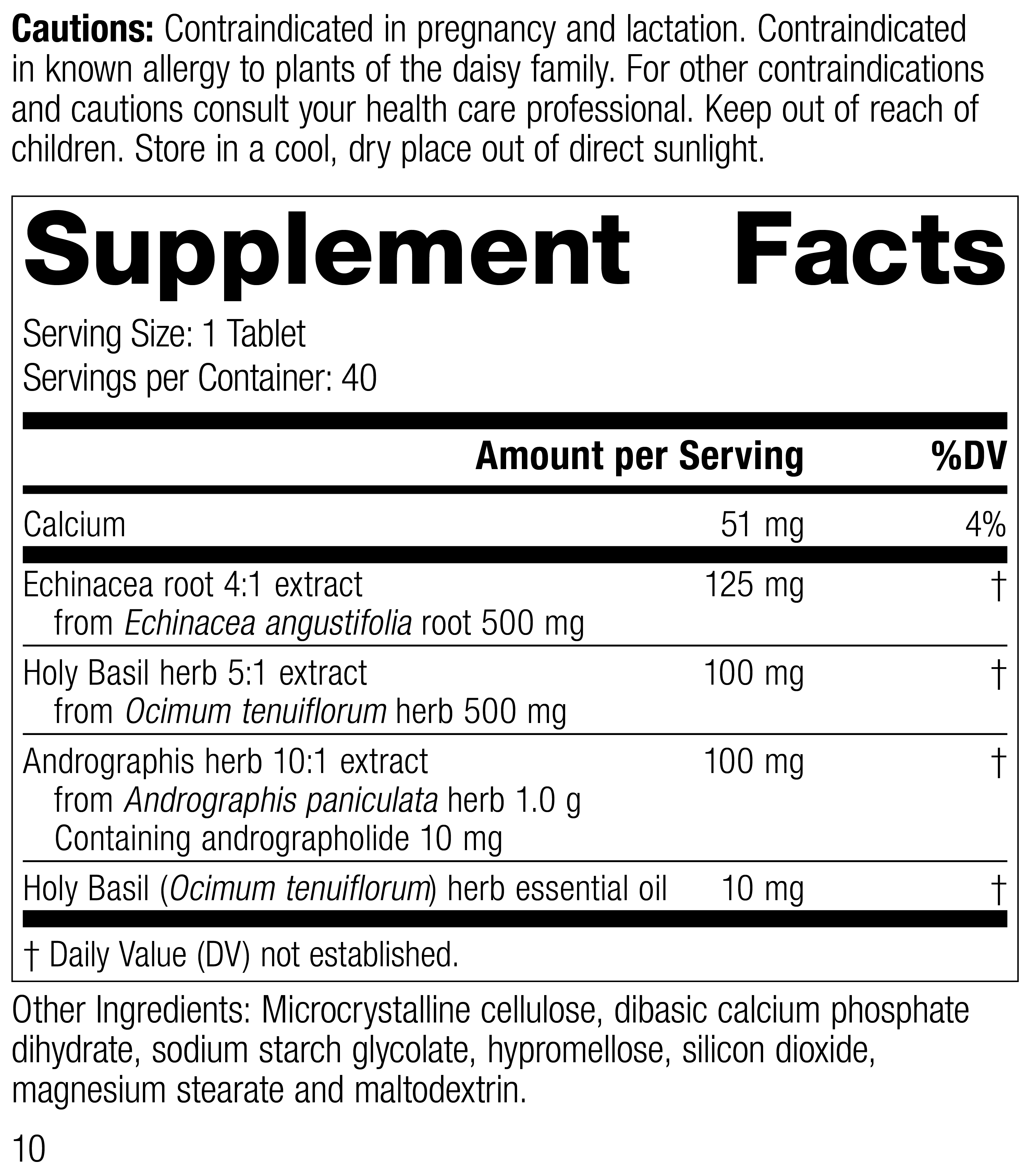 Andrographis Complex, 40 Tablets - Image 2