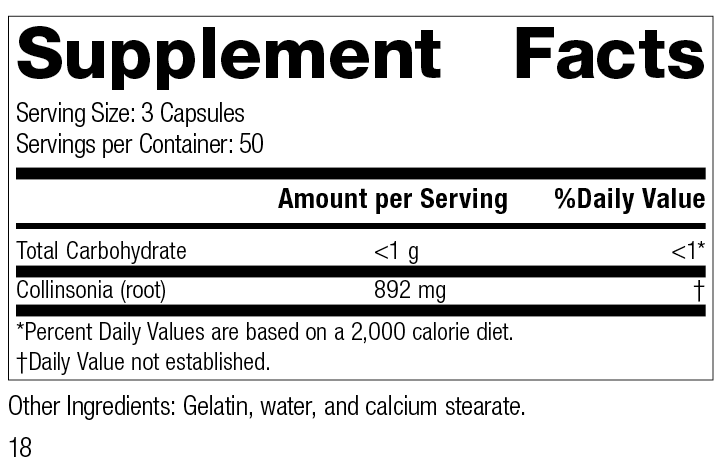 Collinsonia Root, 150 Capsules - Image 2