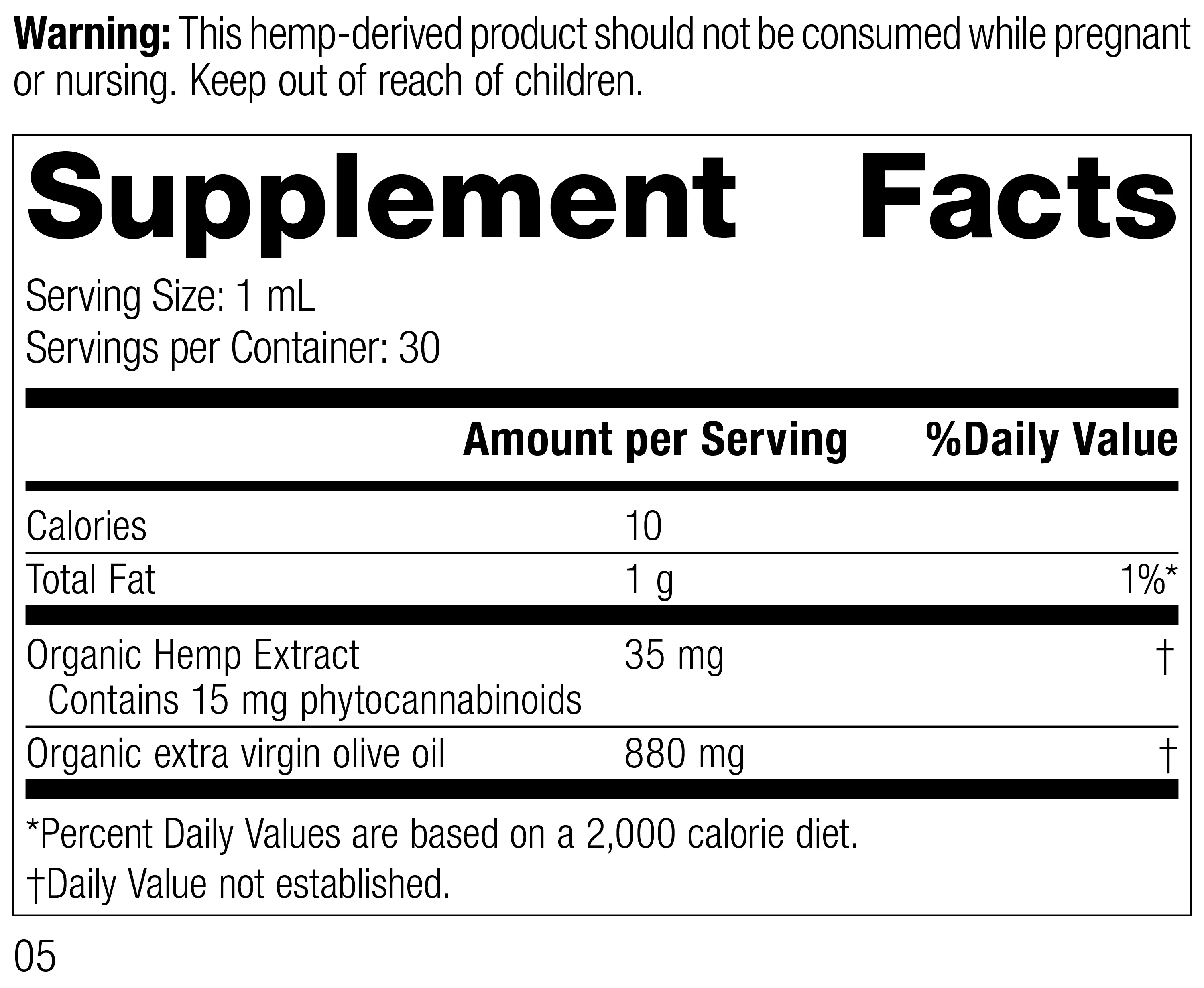 Hemp Oil Liquid-Organic, 30 mL (1 fl oz) - Image 2