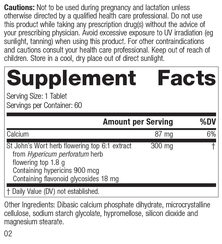 St John's Wort 1.8g, 60 Tablets - Image 2